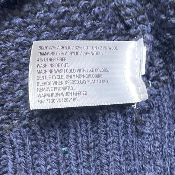 Merona Women’s Sweater Wool Blend Navy Blue Size L - Picture 8 of 10